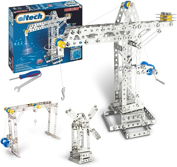 eitech 3-in-1 Set Crane Windmill Lifting Bridge - Metal Construction Kit 00005