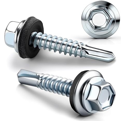 Roofing Screws 110 Pcs Self-tapping Screws with Sealing Washers 4.8x19mm