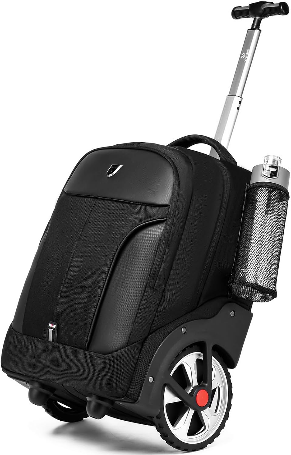 RUCYEN Rolling Backpack,Waterproof Backpack with Wheels for Business and Travel Commuter, Carry on Backpack with Laptop Compartment, Fit 17 Inch Laptop, Wheeled Backpack for Adults