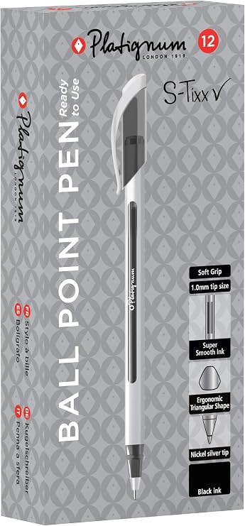 S-Tixx Ball Point Pen - Black [Pack of 12] Ref: 50513