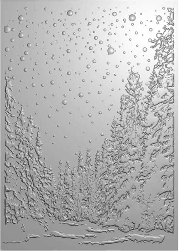 3D Embossing Folder Seaweed Bubble Edge Background Plastic Embossing Folder Template Paper Craft DIY Tree Snowy Molds Crafts Scrapbooking Supplies Christmas Winter Wishes Scrapbook Card Decorations