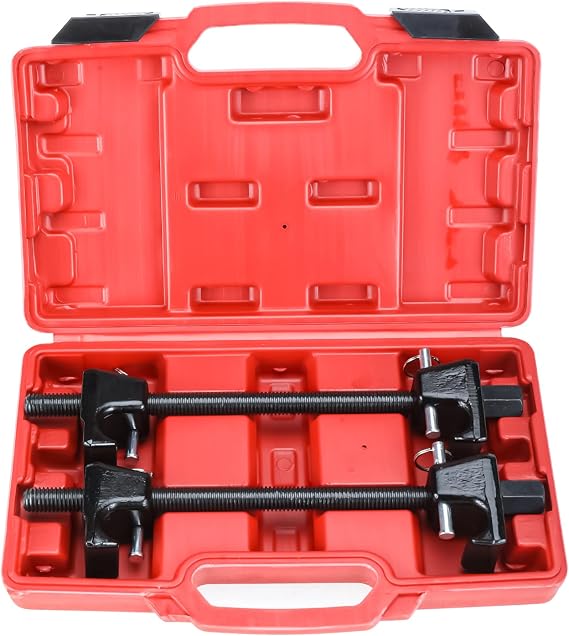 BOOMSTART 2Pcs Coil Spring Compressor Macpherson Strut Clamps Suspension of Car Truck Garage Tool Automotive Tool (Red)