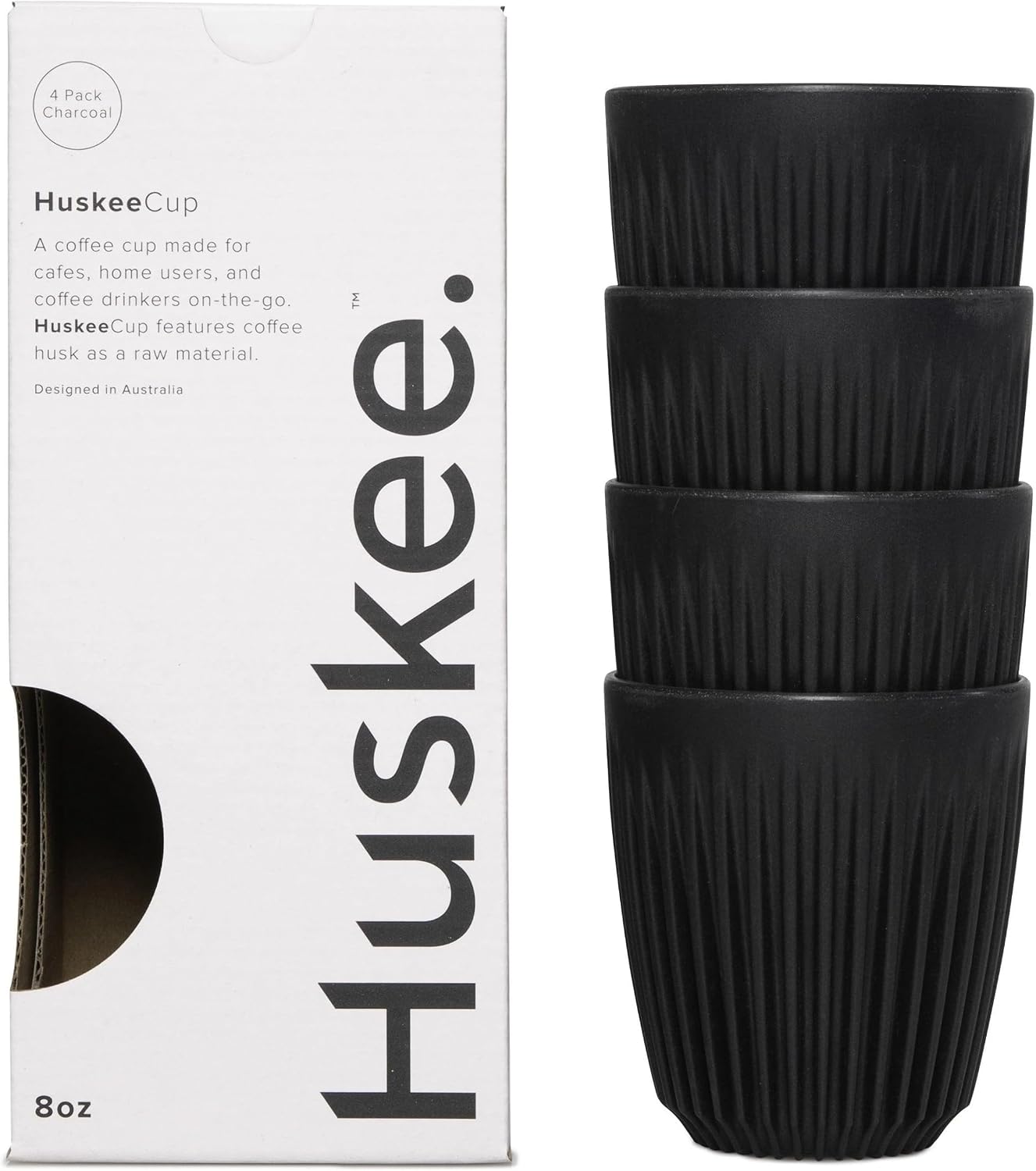 Huskee - HuskeeCup 4-Pack Charcoal, 8oz