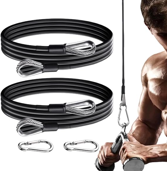 Fitness Cable Extension 2 Pieces Heavy Duty Ergonomic Yoga Accessories