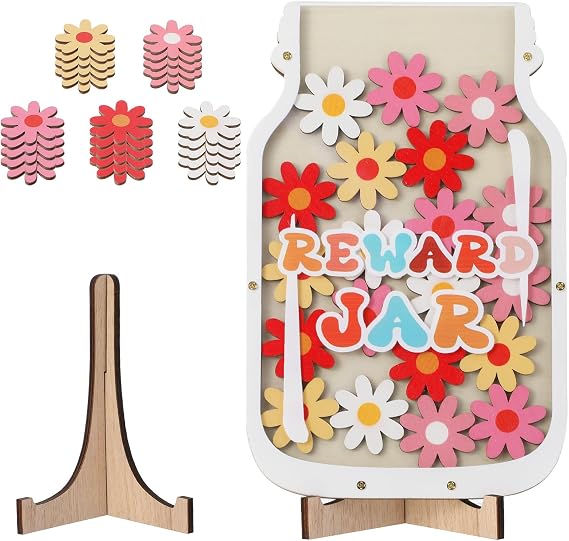 Flowers Reward Jars for Kids, Wooden Flower Reward, Potty Training Rewards, Personalized Rewards System for Kids, Classroom Behavior Chart, Potty Training, Chores, Responsibility, Good Habits