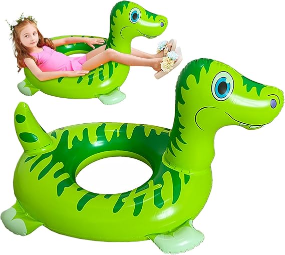 EUPSIIU Dinosaur Rubber Ring Pool Floats Swimming Pool Toys for Children,Inflatable Swimming Rings for Kids,for Boys Girls Summer Beach Water Party Toys,Kids Summer Gifts (green)
