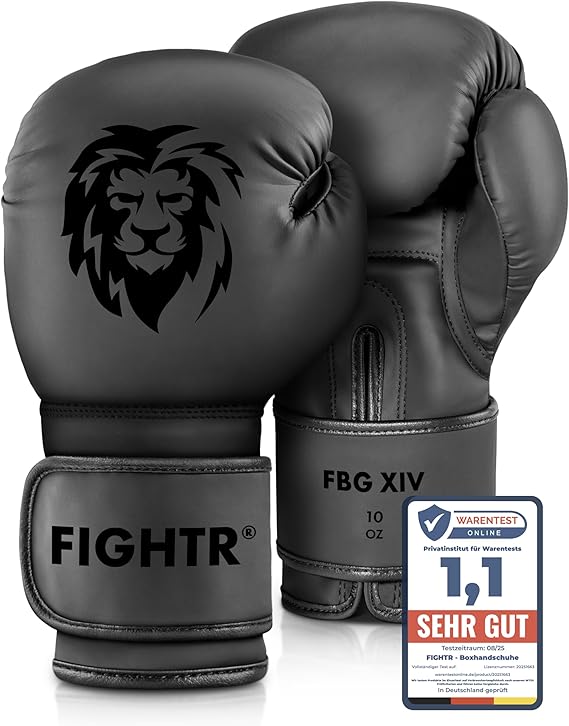 FIGHTR® Boxing Gloves – Ideal Stability & Impact Strength Punching Gloves for Boxing MMA Muay Thai Kickboxing & Martial Arts Includes Carry Bag