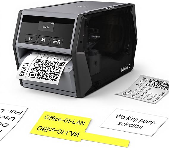 Makeid D50 Desktop Label Printer for Harsh Environments, 2 Inch Thermal Transfer with 1 Roll of Waterproof Labels, USB, 300 DPI, Manufacturing, Laboratory, Pipeline Safety, Chemical Industry, Office