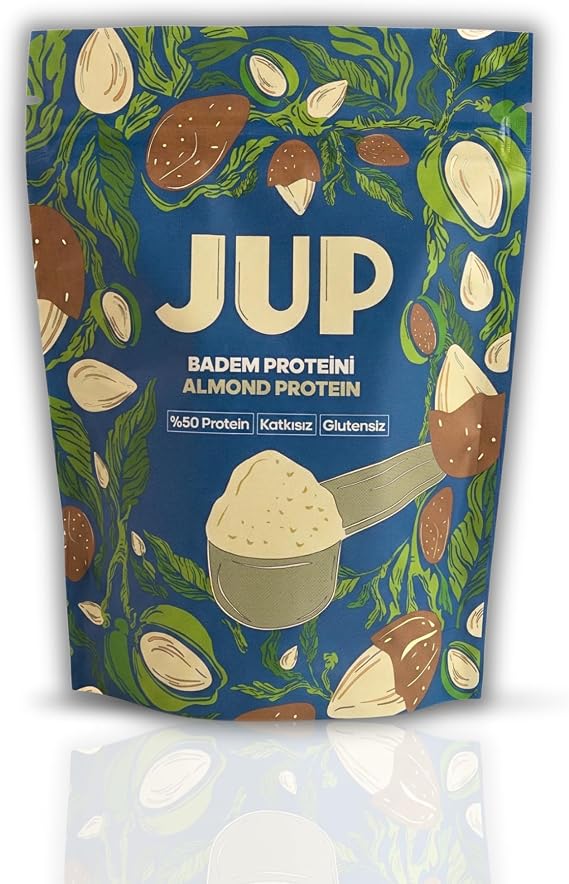 JUP 100% Badem Içerikli Bitkisel Protein Tozu Yüksek Proteinli Vegan Glutensiz 240gr