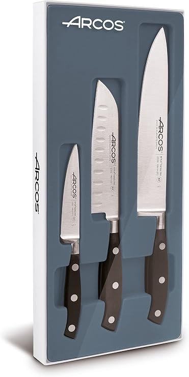 Arcos Riviera Series, Kitchen Knife Set, Nitrum Forged Stainless Steel