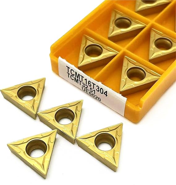 10PCS TCMT16T304 TCMT16T308 VP15TF UE6020 Carbide Blade Metal Turning Tool CNC Turning Tools Can Be Indexed TCMT 16T304 Cutting Tool(TCMT16T304 UE6020)