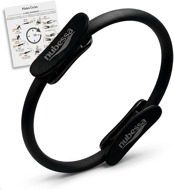 Pilates Ring 15 Inch for core strength | Magic Circle Pilates ring with Dual Padded Handles & 12-Minute Pilates circles Workout Guide, Durable for Home Workout, Fitness & Strength