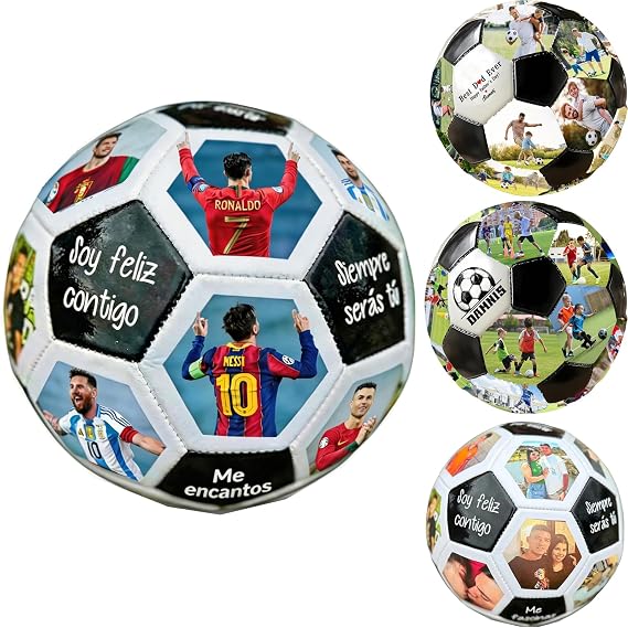 Genérico Personalised Football with Name, Text or Photos | Football Ball | Personalized Gift for Dad, Mom, Coach, Boyfriend, Son, Daughter and Football Fans