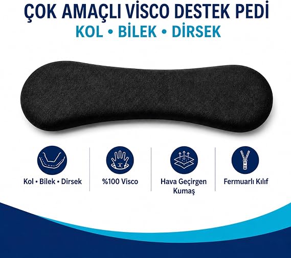 VISCORA Çok Amaçlı%100 Visco Kol, Bilek, Destek Pedi Fermuarlı Kılıf
