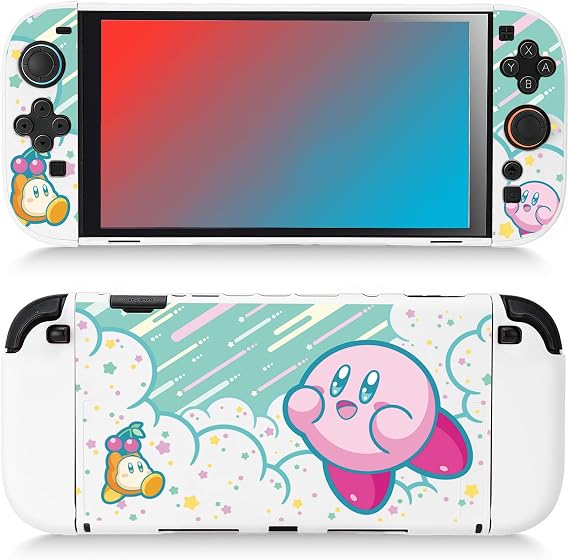Switch 2 Protective Case 2025, Ultra-Thin TPU Soft Case with Thumb Stick Covers, Non-Slip Shock-Resistant Grip, Dockable & Chargeable with Case On (White1)