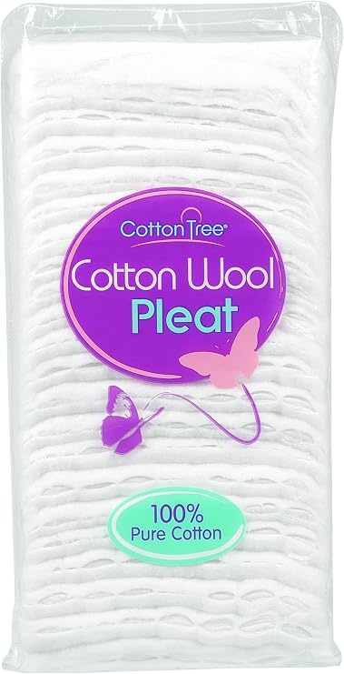 Cotton Tree 100% Pure Cotton, Super Soft Cotton Wool Pleat, White