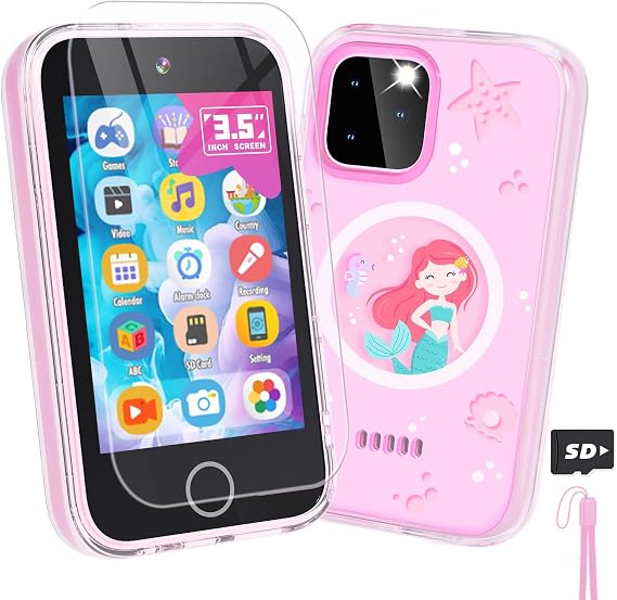 Kids Phone for Girls, 3.5'' Touchscreen Toy Phone for 3-8 Year Old Girl