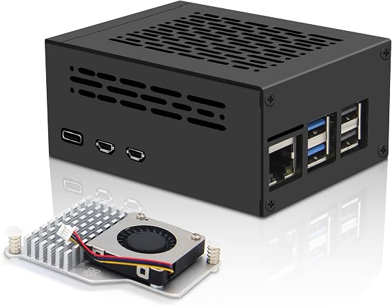 Geekworm Raspberry Pi 5 Case with Official Active Cooler Kit (P579-H500)