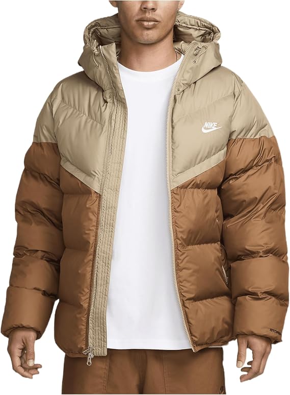 Nike Windrunner PrimaLoft® Men's Storm-FIT Hooded Puffer Jacket (Khaki/Light British Tan/Sail, FB8185-248)