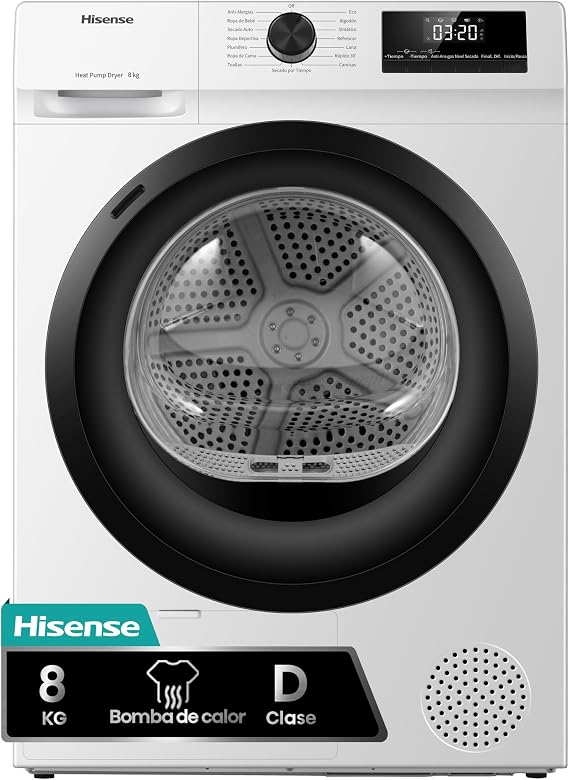 Hisense DHQE800BW2 – Dryer, Free Installation, 8 kg Depth 55 cm [Energy Class D]