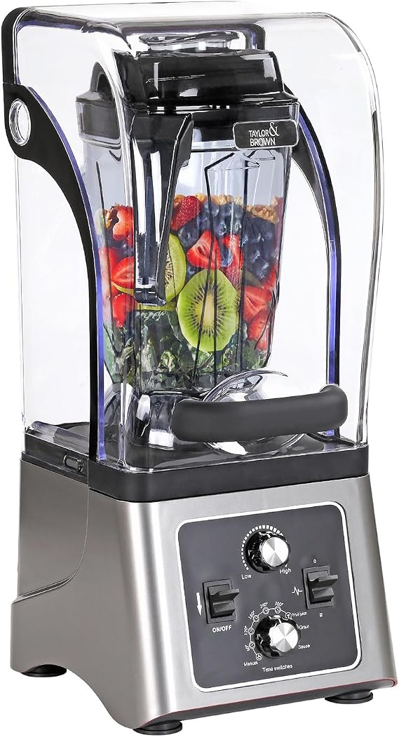 Taylor & Brown 2.5L Commercial Blender Powerful Professional Bar Blender with Sound Enclosure Heavy Duty for Smoothies, Milkshakes and Cocktails 2200W