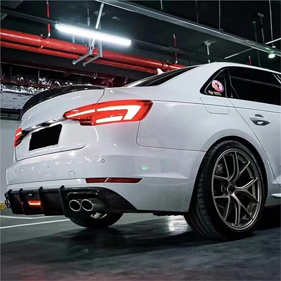 Rear Bumper Diffuser For A4 B9 Sline S4 For Sports Sedan 4 Door 2017 2018 2019 Rear Bumper Diffuser Lip Splitter Spoiler Tuning(2017-2018 Glossy Black)