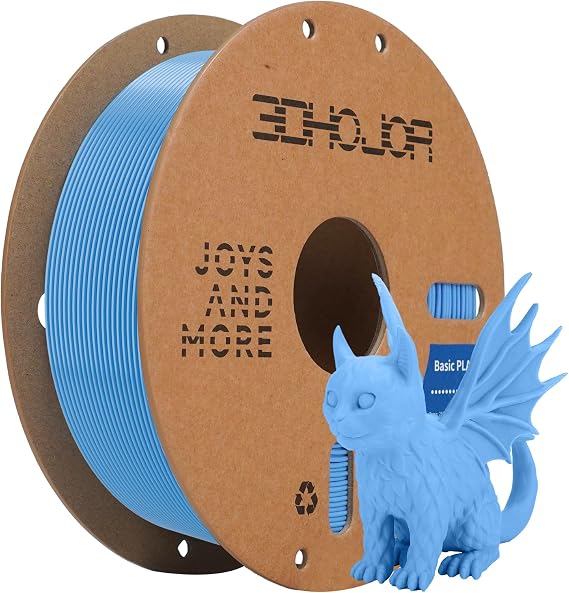 3DHoJor Basic PLA Filament 1KG 1.75mm 300mm/s for 3D Printers,Light Blue