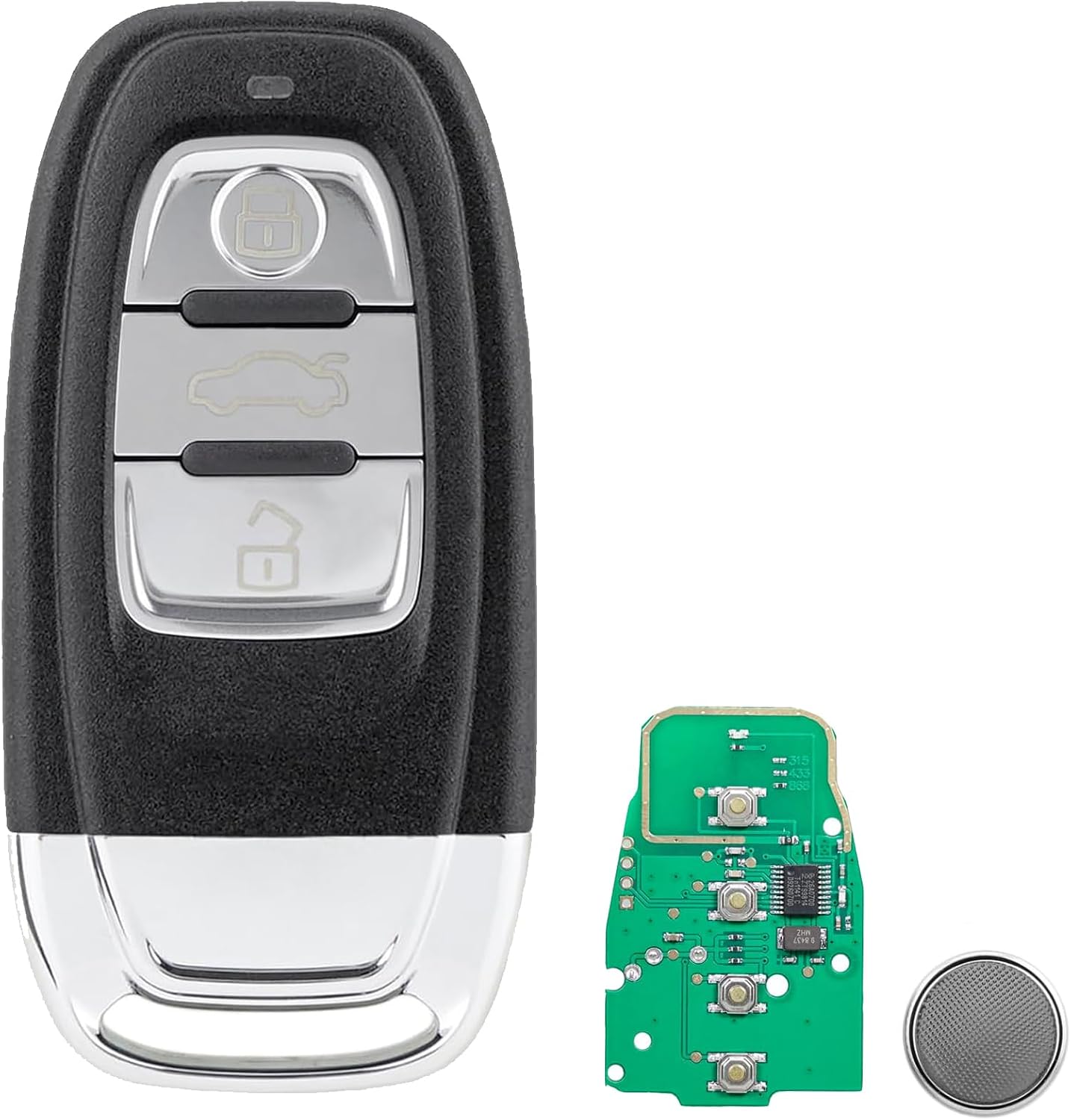 3 Button Remote Car Key Fob for Audi A4 A5 A6 Q3 Q5 S5 S6 S7 - 868MHz ID46 Chip Keyless Entry Replacement FCCID: 8T0959754D