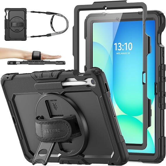 SEYMAC stock Case for Samsung Galaxy Tab S10 FE+ Plus 13.1 Inch, Black