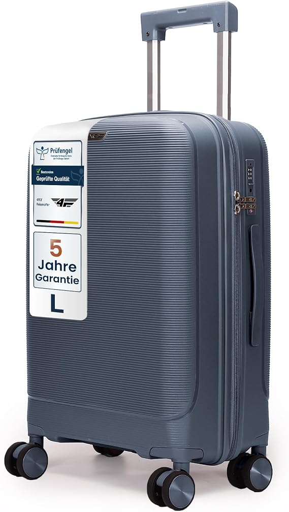 Lightweight Hard Shell Travel Suitcase - Trolley Suitcase with TSA Lock 4 Spinner Double Wheels & Aluminium Telescopic Handle Lightweight Cabin Suitcase & Checking Luggage blue L Classic