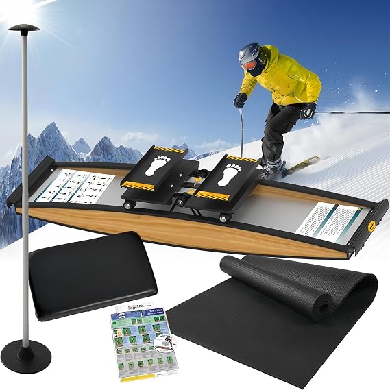 Ski Exercise Machine,Indoor Simulated Ski Machine,Waist/Abdomen and Leg Training Ski Simulator,Cardio Machine for a Total-Body Workout,Beginner Gym Waist Strength Training,150K/330lbs g Load