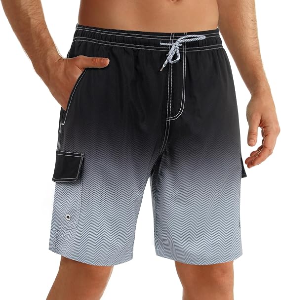 ELETOP Swim Shorts Men Quick Dry Men's Swim Trunks Board Shorts Performance Surfing Shorts Beach Shorts with Mesh Liner and Pockets