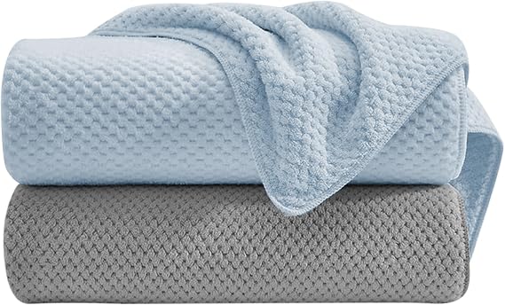 Junerose Extra Large Bath Towels, 2 Pieces, 170 x 90 cm, Microfiber Bath Towels, Quick Dry, Strong Absorption, Soft Touch, Antibacterial and Odor Resistant, Durable, for Use After Bath, Suitable for