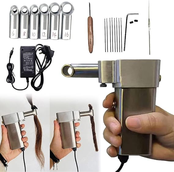 Automatic Dreadlocks Machine, Instant Dreadlock Machine for Locs Electric Handheld Portable Dreadlock Maker Crochet Machine,Quick and Easy DIY Dreadlocks Braiding Hair Extensions,10mm