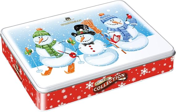 Snowmen Shortbread Tin (Assorted Shapes Shortbread) - 150g