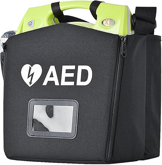 Portable AED Storage Bag, Waterproof Oxford Cloth Defibrillator Bag with Adjustable Strap and Handle for Outdoor Activities, Camping, Fishing, Trips