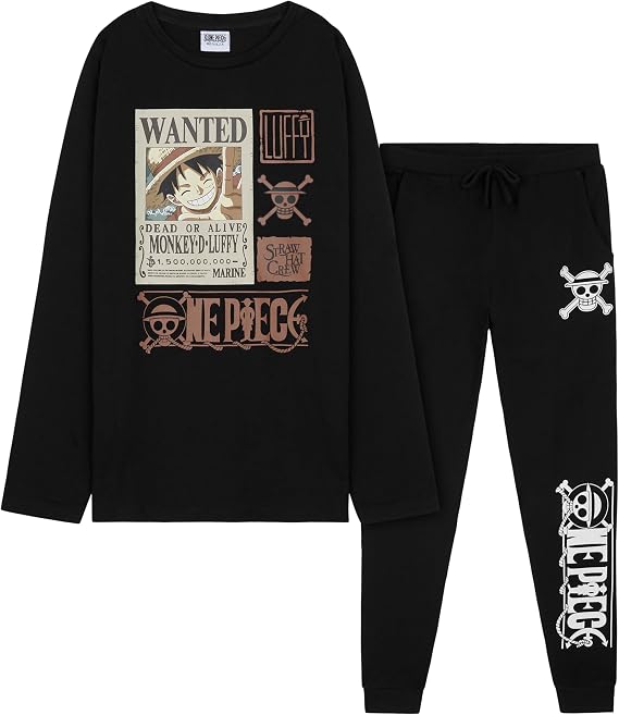 One Piece Kids Pyjamas Set - Cotton Lounge Wear Long Top and Bottoms Teenagers Kids PJs 7-14 Years Anime Gifts for Kids
