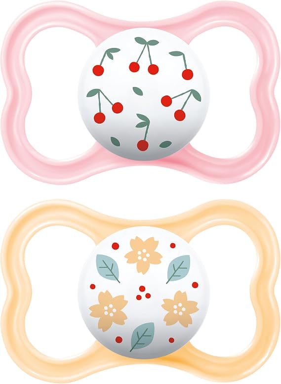MAM Air Pacifier for Babies + 6 Months, Bright Pink, 2 Units