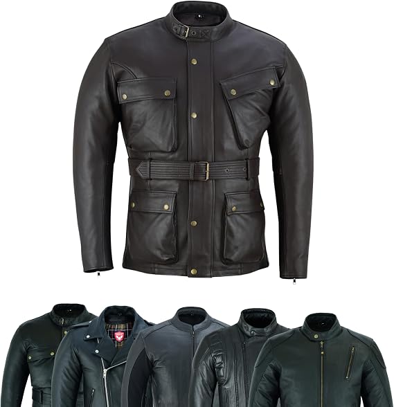 Original Leather Motorcycle Jacket for Men CE Armors
