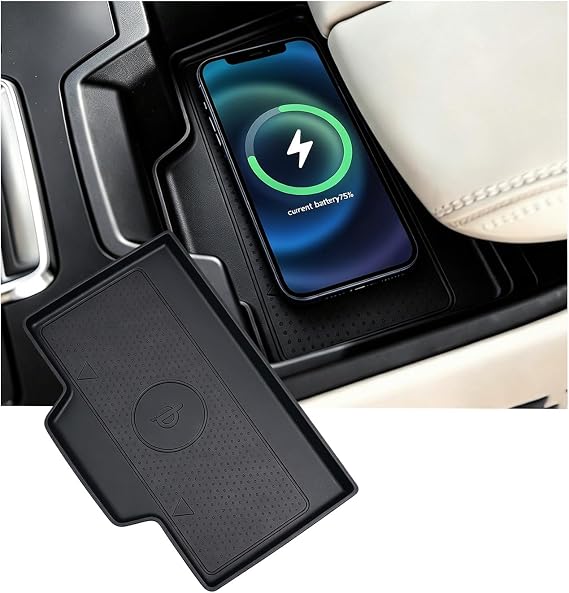 ワイヤレス充電保護マット マツダ Cx5 2026用 センターコンソールインテリアアクセサリー シリコン 滑り止め ワイヤレス充電器カバーパッド 2026 Cx-5用 ブラック