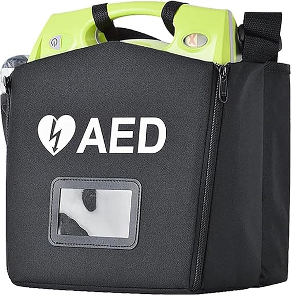 AED Defibrillator Bag, Portable AED Carrying Case with Adjustable Shoulder Strap, High-Density Ripstop and Waterproof Fabric, for Camping, Travel, Outdoor Sport