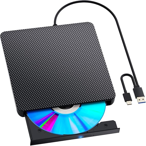 Colexy Blu-Ray External, BD CD DVD Drive, Blu-Ray Player Writer, USB 3.0 Type C CD/DVD Writer 3D BD Portable for PC Laptop Windows 11/10 Mac MacBook Pro/Air iMac