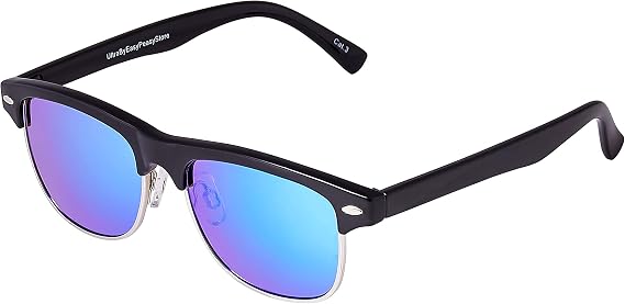 Ultra Children's Sunglasses – Retro Round Half Rim Sunglasses UV400 Lenses, Classic Horn Rim Style for Boys & Girls – Durable UV Protection Shades -