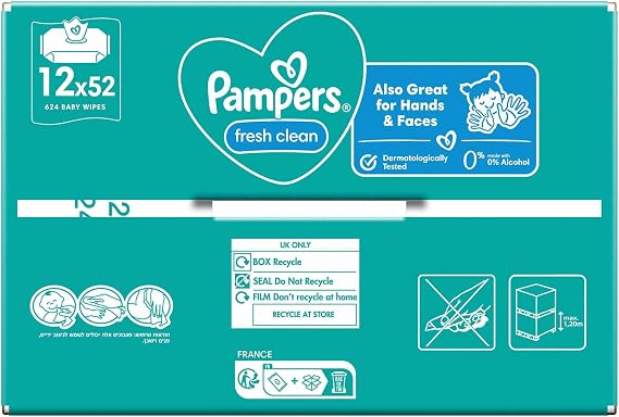 Pampers Fresh & Clean Islak Bebek Mendili (12 paket = 624 Islak Mendil)