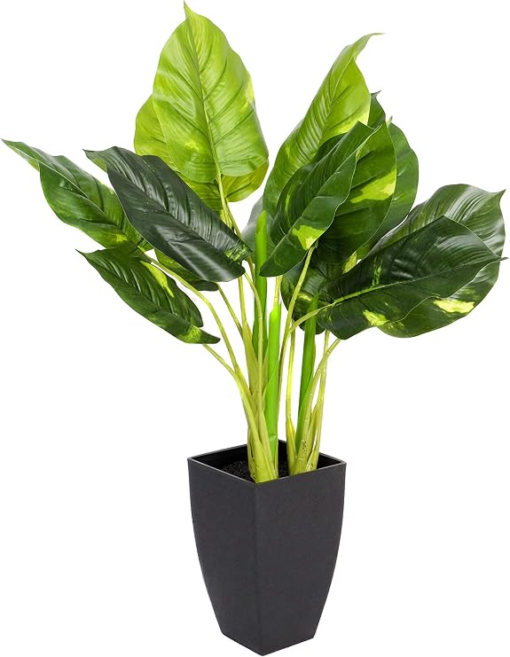 GreenBrokers Artificial Real Touch Pothos Plant in Black Pot 75cm
