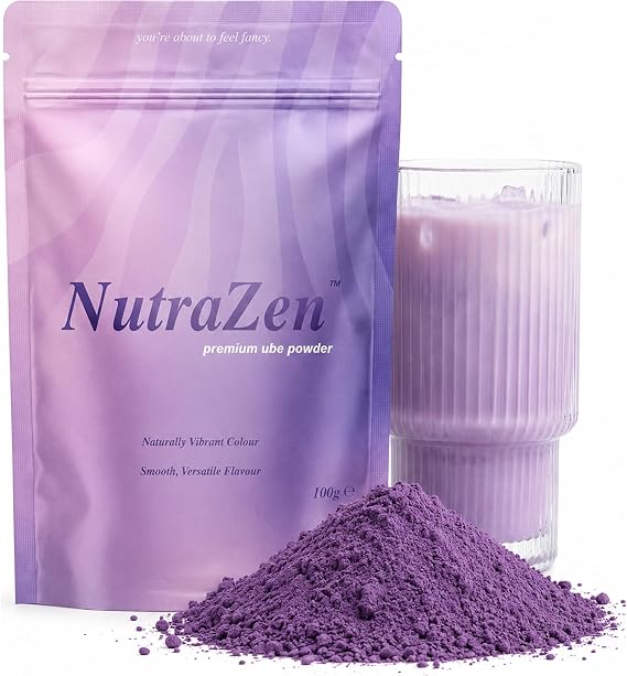 NutraZen Premium Ube Powder 100g – 100% Pure Purple Yam Powder for Ube Latte, Smoothies & Baking – Naturally Vibrant Colour & Smooth Flavor – Caffeine-Free, Vegan & Gluten-Free