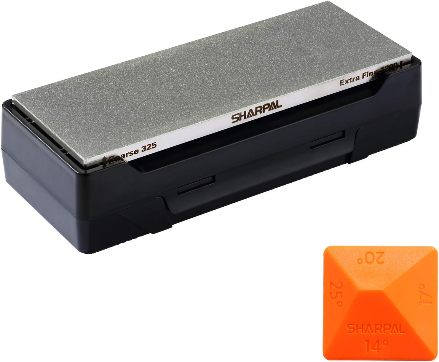 SHARPAL 162N Diamond Stone Knife Sharpener with Storage Base and Angle Guide, Congrit 325, 1200 Grit 203mm x 76mm
