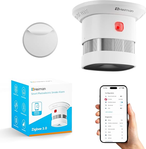 Heiman Zigbee Detector de Humo Inteligente para el hogar, HS1SA-E Plus