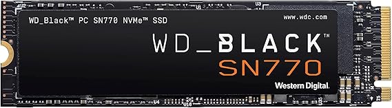 WD_BLACK 1TB SN770 NVMe Internal Gaming SSD Solid State Drive - Gen4 PCIe, M.2 2280, Up to 5,150 MB/s - WDS100T3X0E