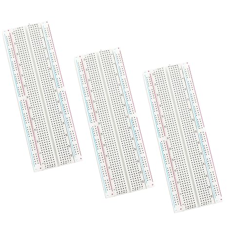 3Pcs Breadboard 830 Point Solderless Prototype PCB Board Kit for Proto Shield Distribution Connecting Blocks for Arduino (3 * 830)
